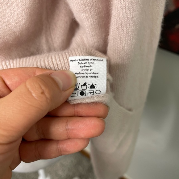 SUBTLE Luxury Washable Cashmere Wesley Pullover in Dust Pink Sz Xs S Cozy - Picture 8 of 10